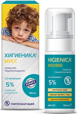 Средство Хигиеника Мусс педикулицидное 100 мл Средство Хигиеника Мусс педикулицидное 100 мл