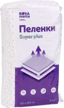 Пеленки впитывающие Бона Менте! (Bona Mente!) Супер Плюс (Super Plus) 60х90 см №5 Пеленки впитывающие Бона Менте! (Bona Mente!) Супер Плюс (Super Plus) 60х90 см №5