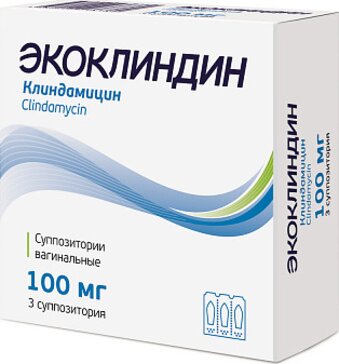 Экоклиндин супп ваг 100 мг №3 Экоклиндин супп ваг 100 мг №3
