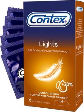 Презервативы Контекс (Contex) Lights особо тонкие №6 Презервативы Контекс (Contex) Lights особо тонкие №6