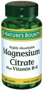 Цитрат магния Нэйчес Баунти (Nature's Bounty) (Нейчес) с вит В6 (Б6) тб 1560 мг №60 Цитрат магния Нэйчес Баунти (Nature's Bounty) (Нейчес) с вит В6 (Б6) тб 1560 мг №60
