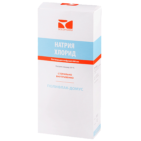 Натрия хлорид (физраствор) СОЛОфарм р-р д/инф 0.9% 400 мл №20