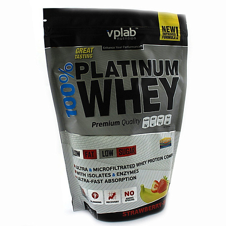 Протеин ВПЛаб (VPLab) 100% Platinum Whey Клубника-банан 750 г Протеин ВПЛаб (VPLab) 100% Platinum Whey Клубника-банан 750 г