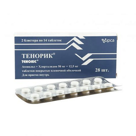 Тенорик тб п/о 50 мг+12.5 мг №28