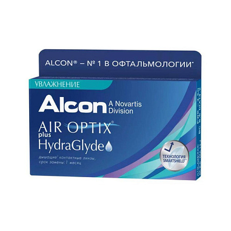 Линзы контактные Air Optix (Эйр Оптикс) Plus HydraGlyde R8.6 (-1.25) №6