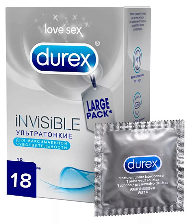 Презервативы Дюрекс (Durex) Invisible ультратонкие №18