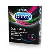 Презервативы Дюрекс (Durex) Dual Extase рельефные с анест №3