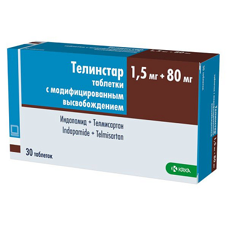 Телинстар тб модиф высвоб 1.5 мг+80 мг №30 Телинстар тб модиф высвоб 1.5 мг+80 мг №30