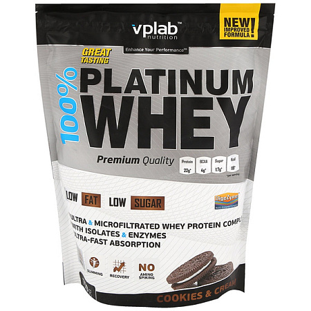 Протеин ВПЛаб (VPLab) 100% Platinum Whey Печенье со сливками 750 г