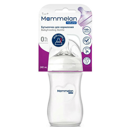 Бутылочка для кормления Маммелан (Mammelan) Natural Противоколиковая д/дет с 1+ 240 мл