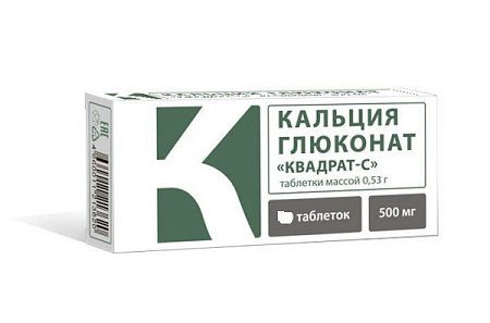 Кальция глюконат Квадрат-С тб №40