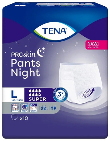 Подгузники-трусы Тена (Tena) Пэнтс Найт Супер (Pants Night Super) размер L (100-135 см) №10