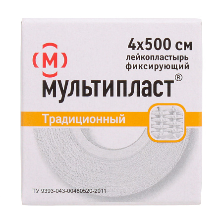 Лейкопластырь Мультипласт 4см х 5м (500см) ткань