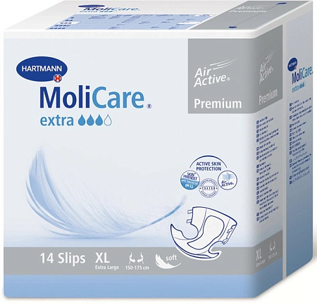 Подгузники Моликар (MoliCare) Премиум (Premium) Экстра Софт (Extra Soft) размер XL (150-175 см) №14