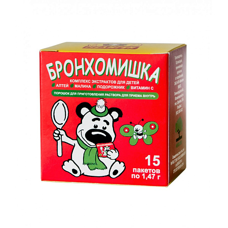 Бронхомишка от кашля сухая микстура д/дет 1.47 г №15 Бронхомишка от кашля сухая микстура д/дет 1.47 г №15