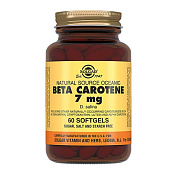 Бета каротин 7 мг Солгар (Solgar) капс №60