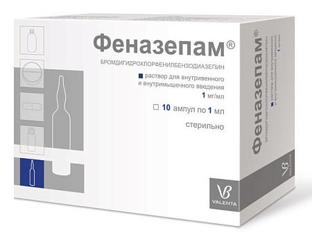 Феназепам р-р в/в в/м введ 0.1% амп 1 мл №10