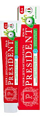 Зубная паста Президент (PresiDENT) земляника с фтором детская с 6 лет 70 мл