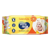 Салфетки влажные Ультрафреш (Ultrafresh) baby д/детей и мам календула №60