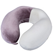 Подушка ортопедическая Тривес ТОП 323 для путешествий под голову с эффектом памяти серый рогалик