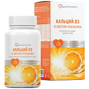 Кальций Д3 (D3) Сердце Континента тб жев 1.7 г (апельсин) №100