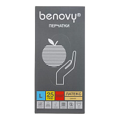 Перчатки нестерильные Бинови (Benovy) латекс неопудренные повыш прочности р L №50 (25 пар)