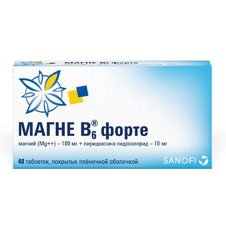 Магне B6 форте тб п/о №40