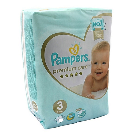 Подгузники Памперс (Pampers) Премиум Care размер 3 (6-10 кг) №52