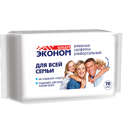 Салфетки влажные Смарт (Smart) Эконом для Всей Семьи №70