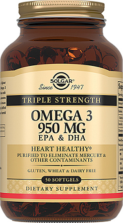 Омега 3 тройная 950 мг ЭПК/ДГК Солгар (Solgar) капс №50
