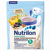 Каша молочная мультизлаковая Нутрилон (Nutrilon) с бананом и черной смородиной 200 г