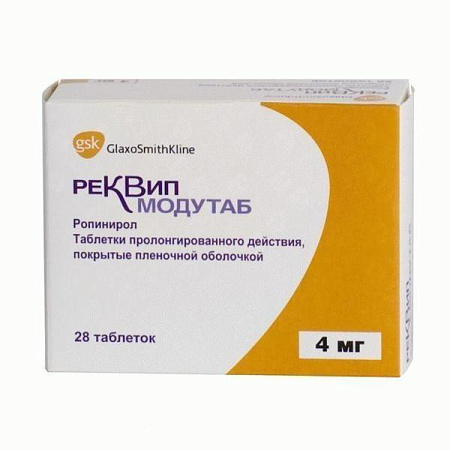 Реквип Модутаб тб п/о 4 мг №28 Реквип Модутаб тб п/о 4 мг №28