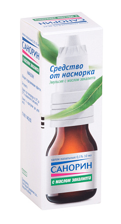Санорин капли наз 0.1% с маслом эвкалиптом 10 мл