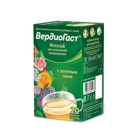 Фиточай ВердиоГаст д/улучшения пищеварения с зеленым чаем ф/п 1.5 г №20