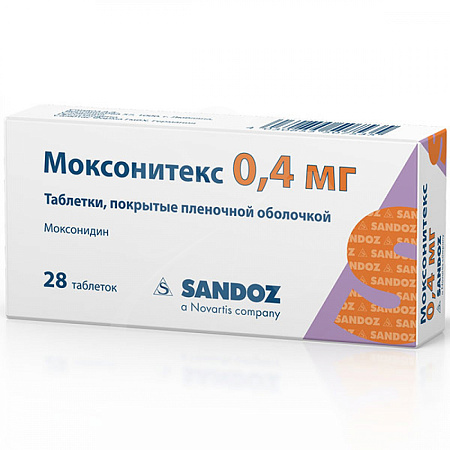 Моксонитекс тб п/о 0.4 мг №28