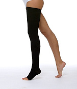 Чулок компрессионный ЧККВ ЦК до бедра с открытым мыском 1 класс компрессии р3 черный