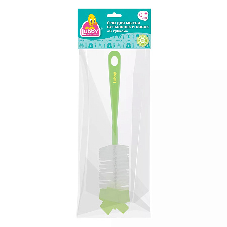 Ёршик (Ершик) Лабби (Lubby) д/мытья бутыл/поильн с 0 мес с губкой