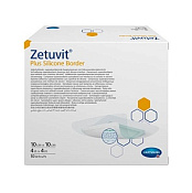 Повязка (пластырь) Цетувит (Zetuvit) Плюс Силикон Бордер 10х10см №10 Повязка (пластырь) Цетувит (Zetuvit) Плюс Силикон Бордер 10х10см №10