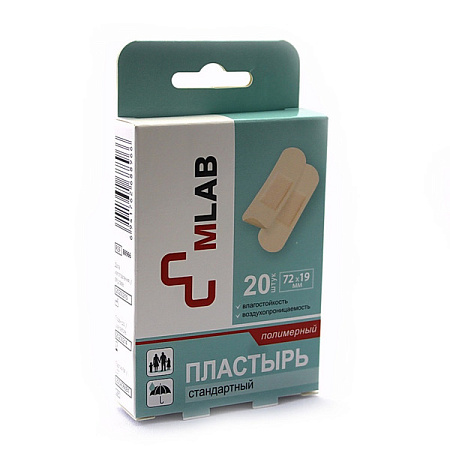 Лейкопластырь МЛаб (Mlab) Стандартный 7.2 х 1.9см полимер №20