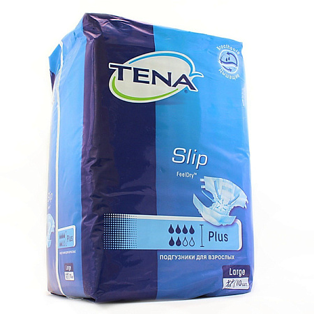 Подгузники Тена (Tena) Слип Плюс (Slip Plus) д/взрослых размер L (96-144 см) №10