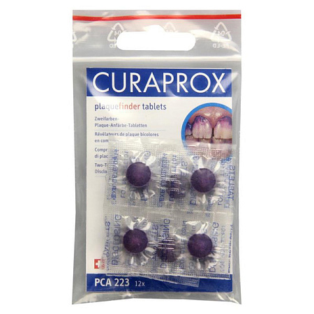 Таблетки Курапрокс (Curaprox) для индикации зубного налета №12