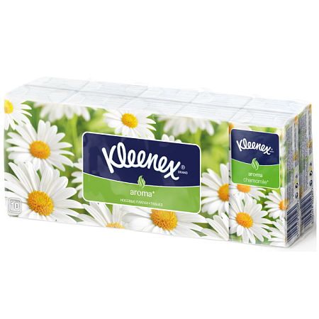 Платки (платочки) носовые Клинекс (Kleenex) Арома Ромашка №10x10
