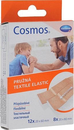Лейкопластырь (пластырь) Космос (Cosmos) Текстиль Эластик (Textile Elastic) 2 размера №20