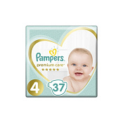 Подгузники Памперс (Pampers) Премиум Care размер 4 (8-14 кг) №37