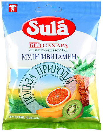 Леденцы Зула (Sula) б/сах мультивитамин 60 г