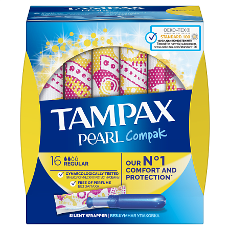 Тампоны Тампакс (Tampax) Перл Компак Регуляр №16