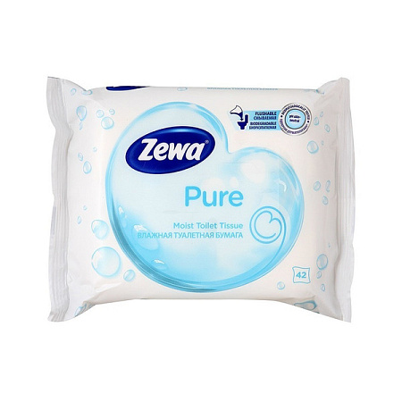 Бумага туалетная влажная Зева (Zewa) Pure №42
