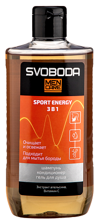 Шампунь-кондиционер-гель Свобода Мэн Кеа (Svoboda Men Сare) для душа 3 в 1 sport energy 290 мл