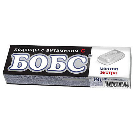 Леденцы БОБС от кашля ментол экстра 35 г