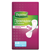 Прокладки Депенд (Depend) Нормал (Normal) п/недержании мочи №12